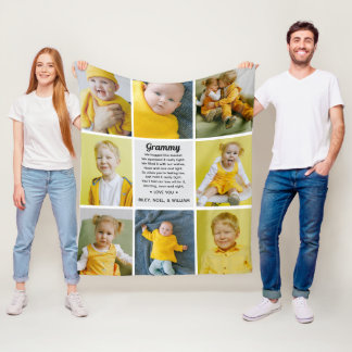 Cobertor De Velo Keepsake Poem to Grandma Nana from Grandkids Photo