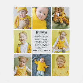 Cobertor De Velo Keepsake Poem to Grandma Nana from Grandkids Photo