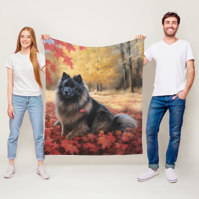 Cobertor De Velo Keeshond em Autumn Leaves Cai Inspire (In Situ)