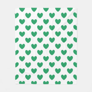 Cobertor De Velo Kelly Green Polka Hearts em branco
