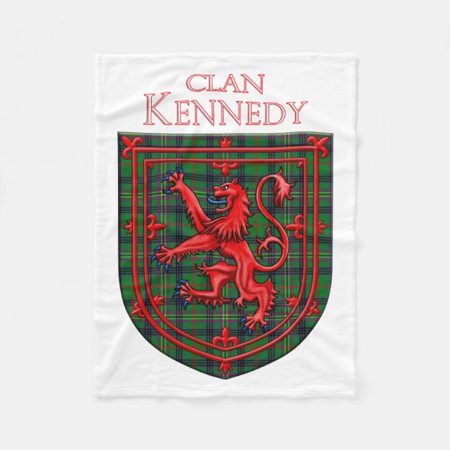 Cobertor De Velo Kennedy Tartan Scottish Xadrez Lion Rampant (Frente)