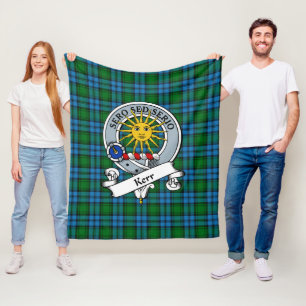 Cobertor De Velo Kerr Hunting Clan Crachá Tartan Xadrez
