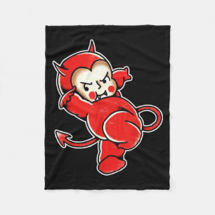 Cobertor De Velo Kewpie Bebê Diabo Demônio Chifres Tatuagem