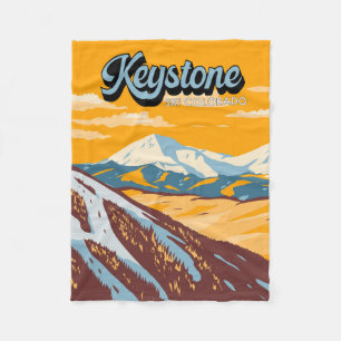 Cobertor De Velo Keystone Colorado Winter Ski Area Vintage