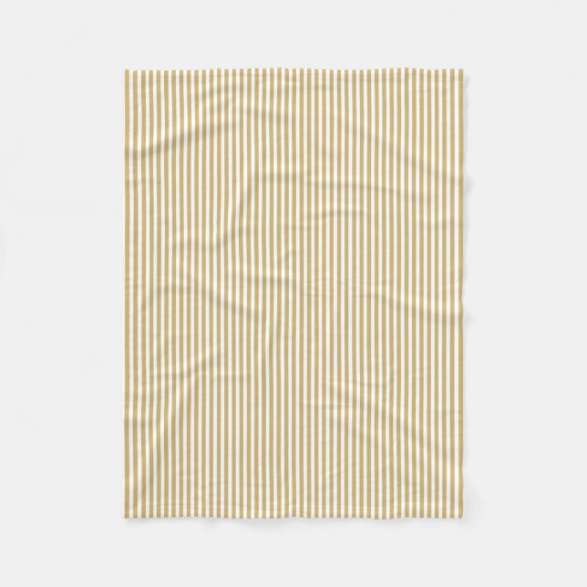Cobertor De Velo Khaki Beige e White Cabana Stripes (Frente)
