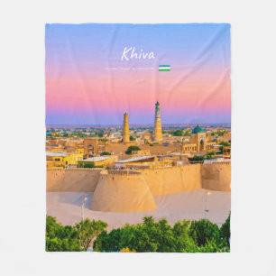 Cobertor De Velo Khiva, Uzbequistão - Silhueta da Fortaleza Antiga