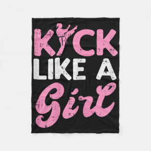 Cobertor De Velo Kick Like Girl Karate Taekwondo Kung Fu Martial Ar