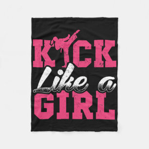 Cobertor De Velo Kick Like Girl Karate Taekwondo Martial Arts Gift