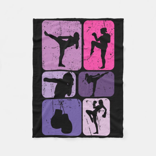 Cobertor De Velo Kickboxing Engraçado para Exercício de Mulheres Me (Frente)