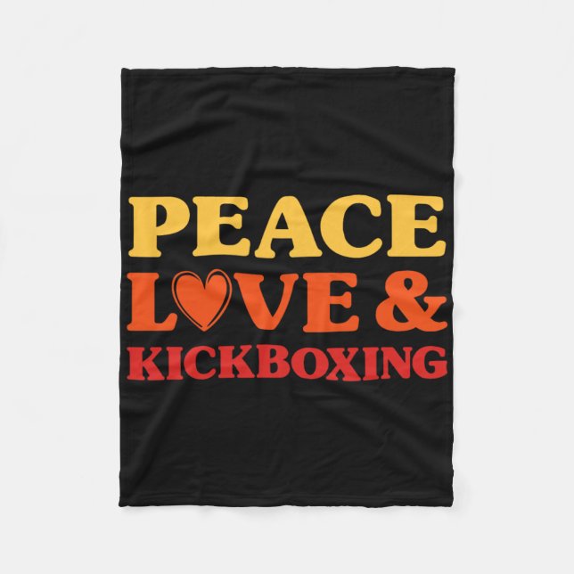 Cobertor De Velo Kickboxing Eu Amo Kickboxing Para Homens e Mulhere (Frente)