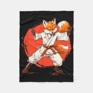 Cobertor De Velo Kickboxing Fox Taekwondo Karate Mma Engraçado Mart