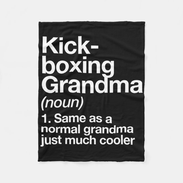 Cobertor De Velo Kickboxing Grandma Definition Funny Sports  (Frente)