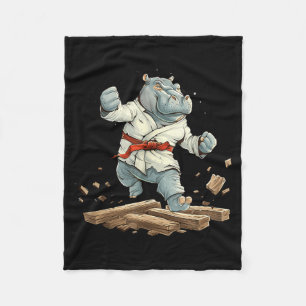 Cobertor De Velo Kickboxing Hippo Taekwondo Caratê MMA Engraçado