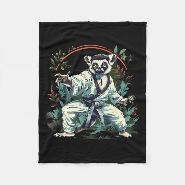 Cobertor De Velo Kickboxing Lêmure Artes Marciais Caratê Jiu-Jitsu  (Frente)