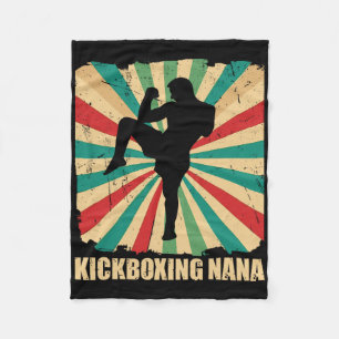 Cobertor De Velo Kickboxing Retro Vovó Avó De Kickboxer Artes Marci