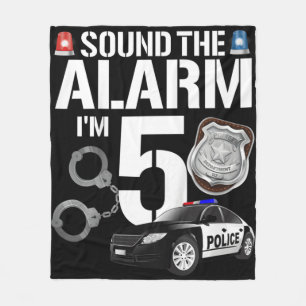 Cobertor De Velo Kids 5 Year Old Police Birthday Officer Cop Car 5t
