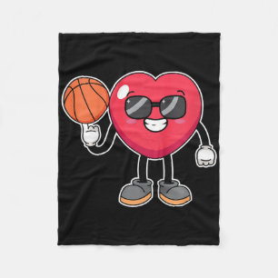 Cobertor De Velo Kids Bysketbyll Player Heart Dia de os namorados C