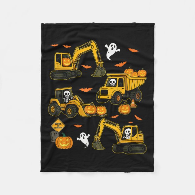 Cobertor De Velo Kids Halloween Construction Trucks Costume Toddler (Frente)