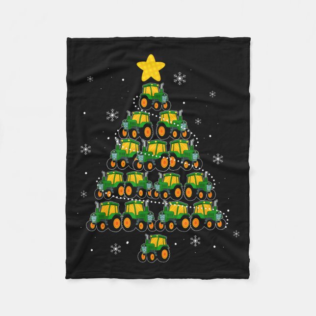 Cobertor De Velo Kids Men Women Tractor Christmas Tree Farmer Xmas  (Frente)
