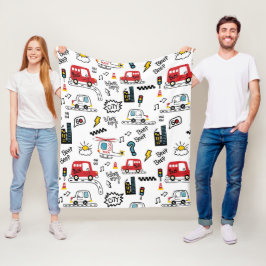 Cobertor De Velo Kids Playful Transport Pattern 