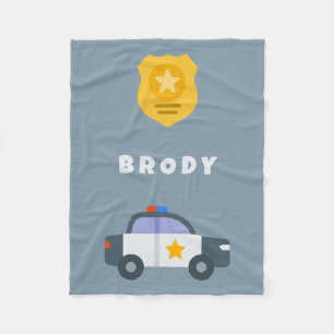 Cobertor De Velo Kids Police Blanket - Nome Personalizado Blanket