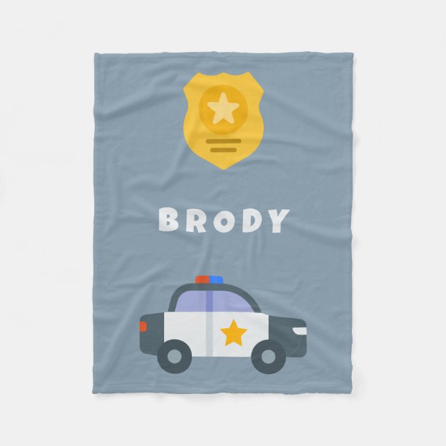 Cobertor De Velo Kids Police Blanket - Nome Personalizado Blanket (Frente)
