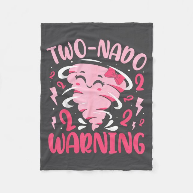 Cobertor De Velo Kids Two-nado Warning 2nd Birthday Nk Tornado Birt (Frente)