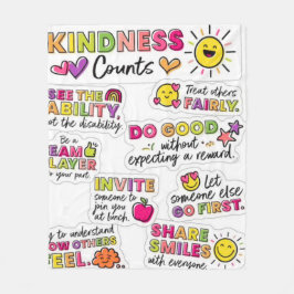 Cobertor De Velo Kind Vibes Kindness Conta Fleece Blanket