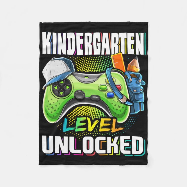 Cobertor De Velo Kindergarten Level Unlocked Video Game Ck To Schoo (Frente)
