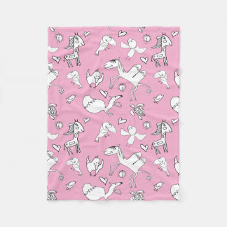 Cobertor De Velo Kinderzeichnungen auf rosa Hintergrund