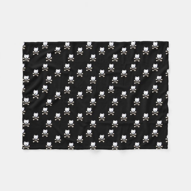 Cobertor De Velo KiniArt Torrid Westie Crossbones Fleece Blanket (Frente (Horizontal))
