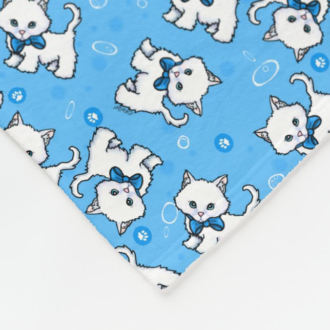 Cobertor De Velo KiniArt White Kittens (Quina)