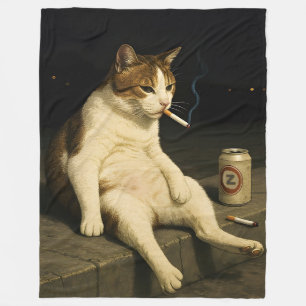Cobertor De Velo Kit Gatinho Cigarro Meme de Gato Engraçado Gen Z