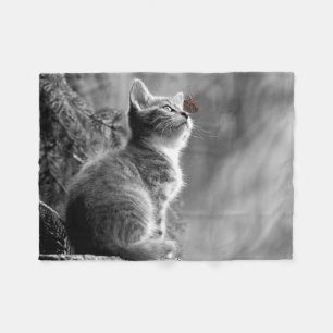 Cobertor De Velo Kitten e borboleta