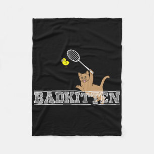Cobertor De Velo Kitten Engraçado Badminton Cat Lovers Pun