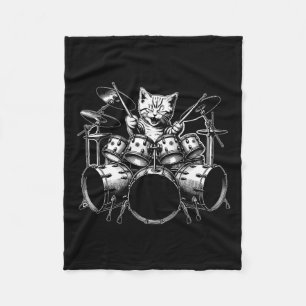 Cobertor De Velo Kitten Rock Banda Engraçado Drummer Gatinho Gato J