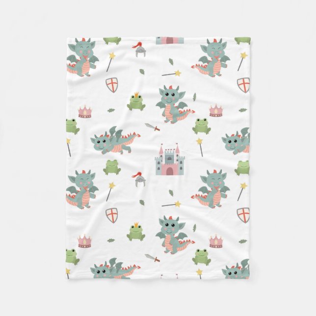 Cobertor De Velo Knights Fairytale Medieval Castle Nursery (Frente)