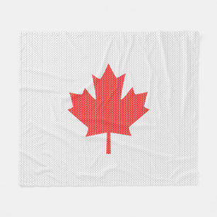 Cobertor De Velo Knit Style Maple Leaf Knitting Motif