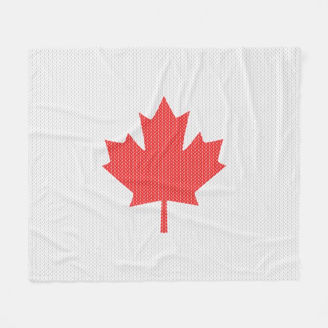 Cobertor De Velo Knit Style Maple Leaf Knitting Motif (Frente (Horizontal))