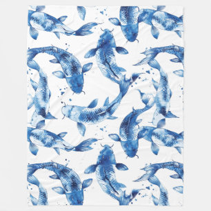 Cobertor De Velo Koi indigo shibori