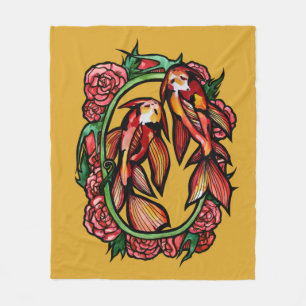 Cobertor De Velo Koi Pond Fish Art Japonês Koi Ponds