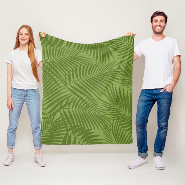 Cobertor De Velo Kona Palms Hawaiian Leaf Tropical - Olive (In Situ)