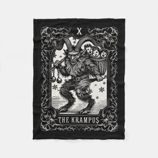 Cobertor De Velo Krampus Tarot Card Design de Natal Mau Pa (Frente)
