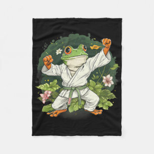 Cobertor De Velo Kung Fu Sapo Artes Marciais Floral Taekwondo Kickb