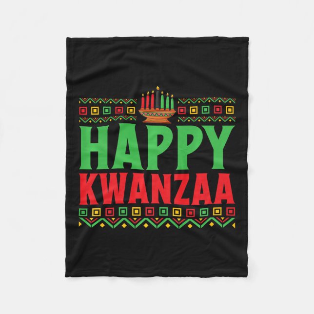 Cobertor De Velo Kwanzaa - Happy Kwanzaa (Frente)