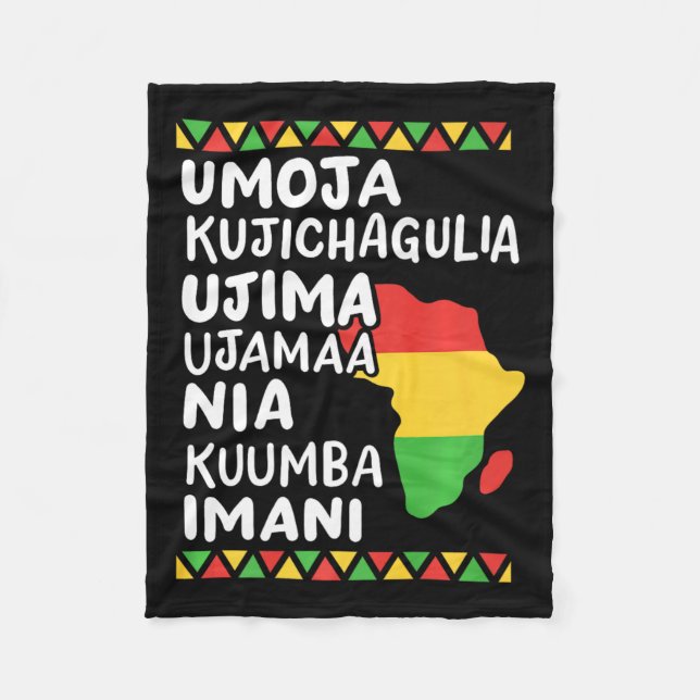 Cobertor De Velo Kwanzaa Sete Princípios Mapa Africano do Orgulho N (Frente)