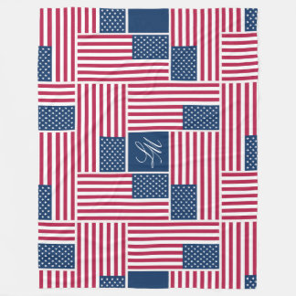 Cobertor De Velo L Monograma Bandeira Americana Patriótica American