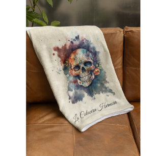 Cobertor De Velo La Calavera Hermosa, personalizado