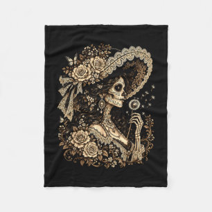 Cobertor De Velo La catrina soprando o dia do açúcar de dente-de-le