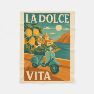 Cobertor De Velo La Dolce Vita - Poster de viagens costeiro italian